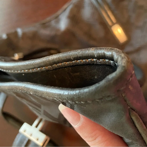 TUMI San Antonio SPURS Black Logo Open Top Tote Bag Purse - Picture 11 of 16